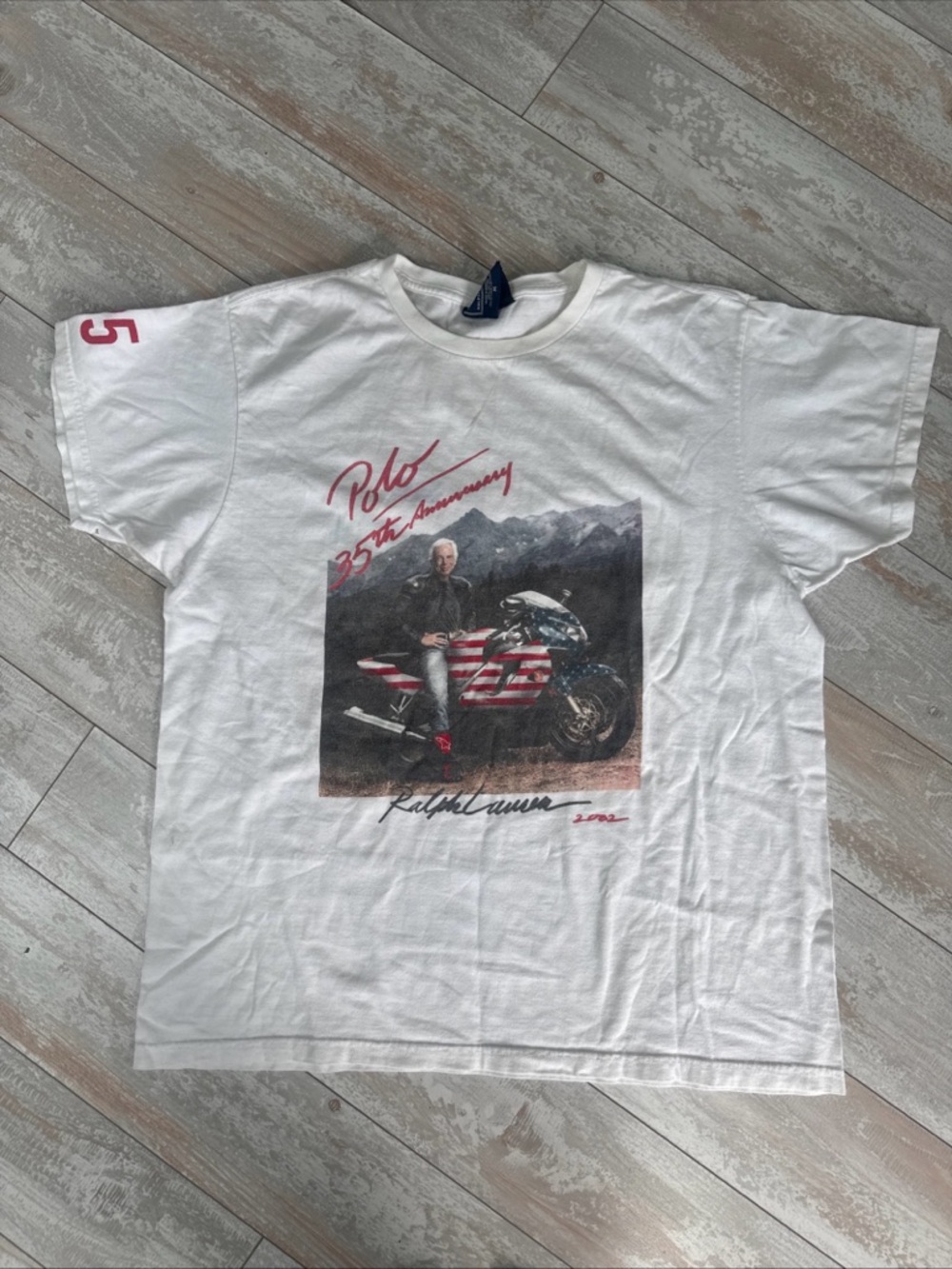 Vintage 2002 Ralph Lauren Summer Outing T-Shirt Polo 35 Anniversary Medium Rare